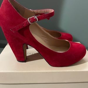 Red pair of Mary Janes for the sophisticated lady.